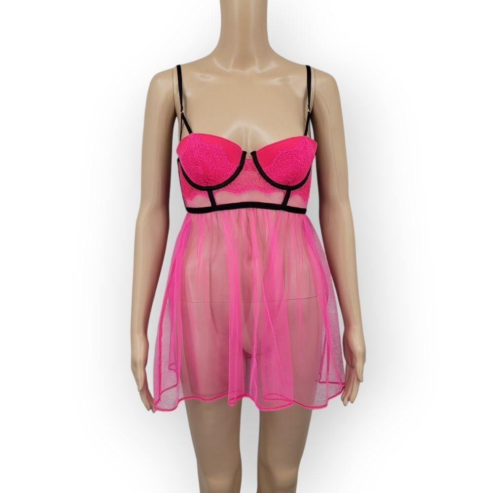 Victoria's Secret Pink and Black Chemise
